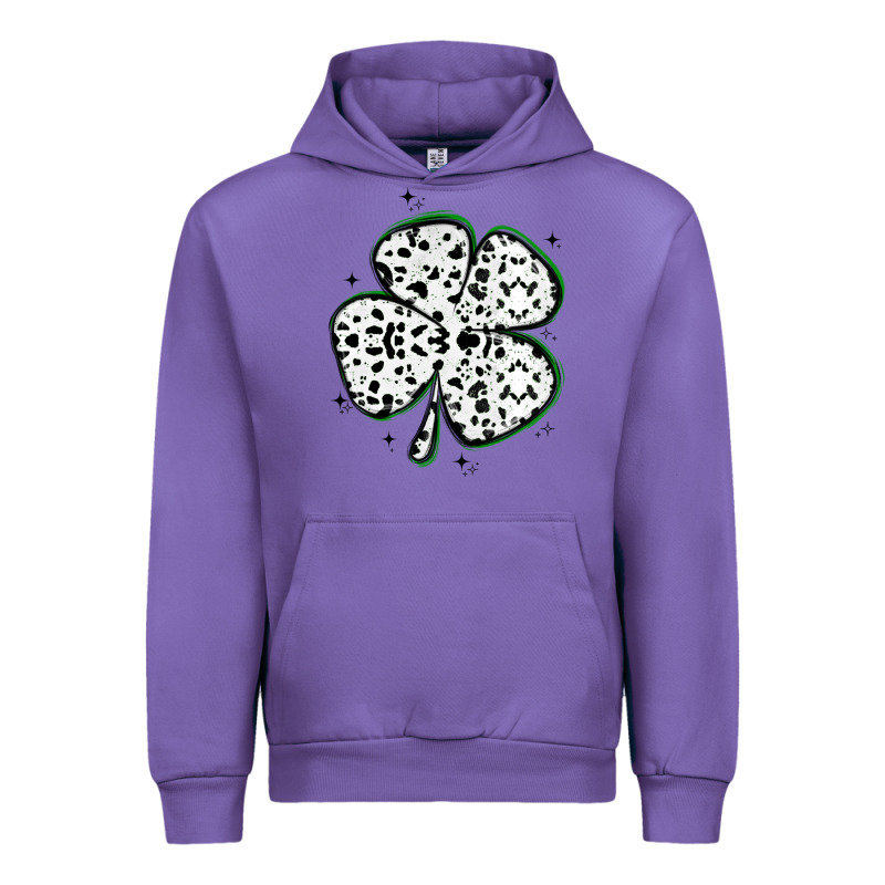 Four Leaf Clover Dalmatian Print Grunge Urban Hoodie by MaliasSmallBusiness | Teevron