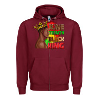 Burgundy juneteenth black king Zipper Hoodie - texasbilliewilder