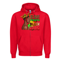 Red juneteenth black king Zipper Hoodie - texasbilliewilder