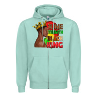 Seafoam juneteenth black king Zipper Hoodie - texasbilliewilder