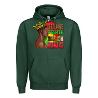 Sports Green juneteenth black king Zipper Hoodie - texasbilliewilder