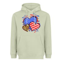 Matcha American flag leopard hearts Heavyweight Hoodie - Neo Western