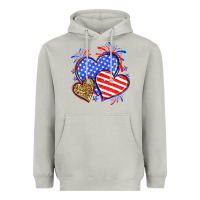 Moon Dust American flag leopard hearts Heavyweight Hoodie - Neo Western