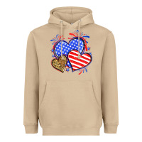 Mushroom American flag leopard hearts Heavyweight Hoodie - Neo Western