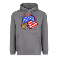 Storm American flag leopard hearts Heavyweight Hoodie - Neo Western