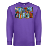 Purple winter vibes Premium Sweatshirt - FaDigitalArtStudio