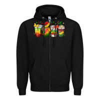 Black juneteenth coffee cups Zipper Hoodie - texasbilliewilder