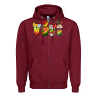 Burgundy juneteenth coffee cups Zipper Hoodie - texasbilliewilder
