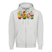 Dove Grey juneteenth coffee cups Zipper Hoodie - texasbilliewilder