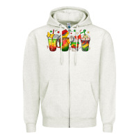 Oatmeal Heather juneteenth coffee cups Zipper Hoodie - texasbilliewilder