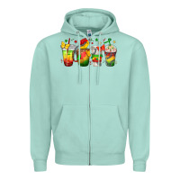 Seafoam juneteenth coffee cups Zipper Hoodie - texasbilliewilder