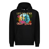 Black Life is a beach make waves skeleton Premium Hoodie - NancyCooperArtShop