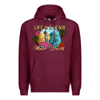 Burgundy Life is a beach make waves skeleton Premium Hoodie - NancyCooperArtShop