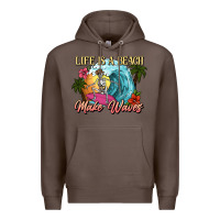Coffee Life is a beach make waves skeleton Premium Hoodie - NancyCooperArtShop