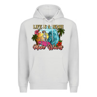Dove Grey Life is a beach make waves skeleton Premium Hoodie - NancyCooperArtShop