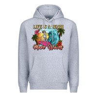 Heather Grey Life is a beach make waves skeleton Premium Hoodie - NancyCooperArtShop