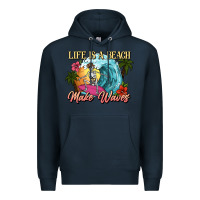 Navy Life is a beach make waves skeleton Premium Hoodie - NancyCooperArtShop