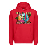 Red Life is a beach make waves skeleton Premium Hoodie - NancyCooperArtShop