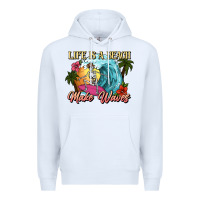 White Life is a beach make waves skeleton Premium Hoodie - NancyCooperArtShop