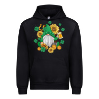 Black st patrick's day shamrock sunflowers gnome Urban Hoodie - MaliasSmallBusiness
