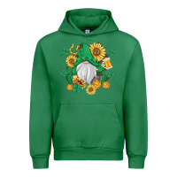 St Patrick's Day Shamrock Sunflowers Gnome Urban Hoodie | Teevron