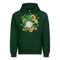 Forest Green st patrick's day shamrock sunflowers gnome Urban Hoodie - MaliasSmallBusiness