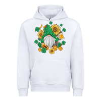White st patrick's day shamrock sunflowers gnome Urban Hoodie - MaliasSmallBusiness