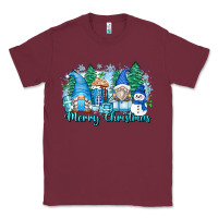 Burgundy merry christmas snowman gnomes Classic Tee - Zillion Design Studio