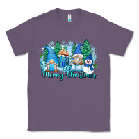 Lavender merry christmas snowman gnomes Classic Tee - Zillion Design Studio