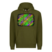 Army Green mardi gras fleur de lis background Premium Hoodie - Jasminsmagicworld