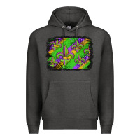 Charcoal Heather mardi gras fleur de lis background Premium Hoodie - Jasminsmagicworld