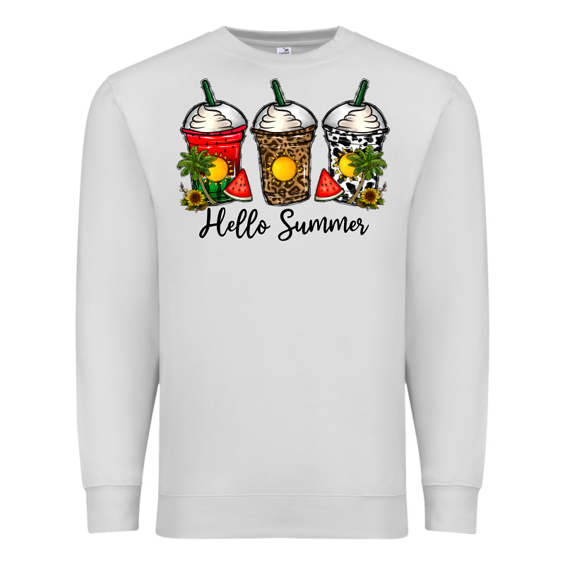 Hello Summer Premium Sweatshirt by CowhideDigitalArt | Teevron