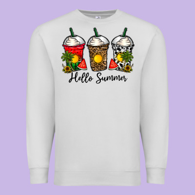 Hello Summer Premium Sweatshirt Designed By Cowhidedigitalart