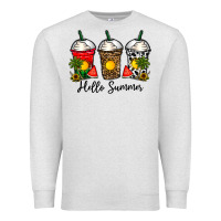Oatmeal Heather hello summer Premium Sweatshirt - CowhideDigitalArt