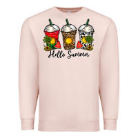 Pale Pink hello summer Premium Sweatshirt - CowhideDigitalArt