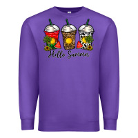 Purple hello summer Premium Sweatshirt - CowhideDigitalArt