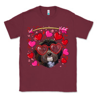 Burgundy Valentine's day havanese dog Classic Tee - RanaPortraitStore