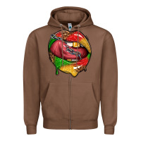 Chestnut juneteenth day lips Zipper Hoodie - texasbilliewilder