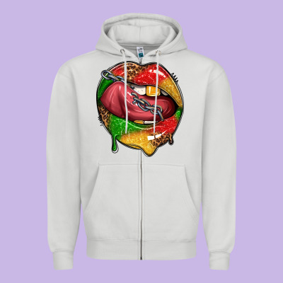 Zipper Hoodie juneteenth day lips