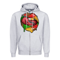Heather Grey juneteenth day lips Zipper Hoodie - texasbilliewilder