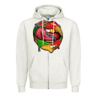 Oatmeal Heather juneteenth day lips Zipper Hoodie - texasbilliewilder