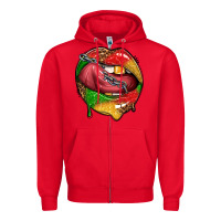 Red juneteenth day lips Zipper Hoodie - texasbilliewilder