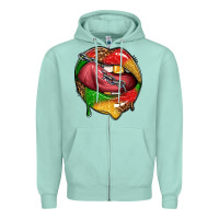 Seafoam juneteenth day lips Zipper Hoodie - texasbilliewilder
