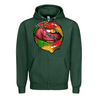 Sports Green juneteenth day lips Zipper Hoodie - texasbilliewilder