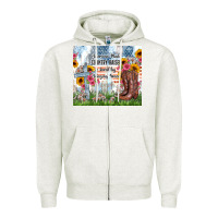 Oatmeal Heather christian western american made country raised Zipper Hoodie - Zillion Design Studio