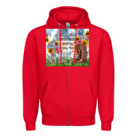 Red christian western american made country raised Zipper Hoodie - Zillion Design Studio