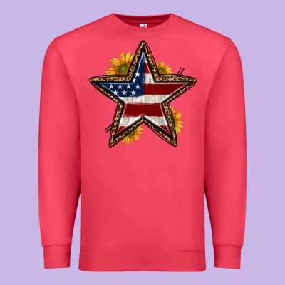 Western 4th Of July Star Premium Sweatshirt Designed By Hra Design Shop