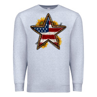 Heather Grey western 4th of july star Premium Sweatshirt - HRA Design Shop