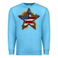 Ocean Blue western 4th of july star Premium Sweatshirt - HRA Design Shop
