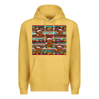 Antique Gold christmas turquoise serape highland cow Premium Hoodie - BarkalooDesign